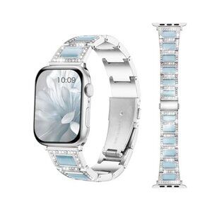 NEW Blue/Silver Luxury Dressy Apple Watch Band